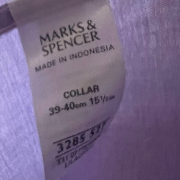 Marks & Spencer Lilac Purple Button Down Shirt 15.5" - Picture 4 of 7